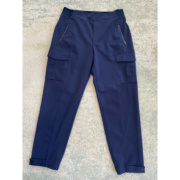 Athleta Endless High Rise Cargo Pants Women's Size 12 Navy - Picture 1 of 7
